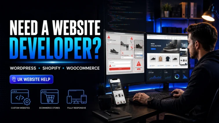 Website developer fixing WordPress Shopify and WooCommerce websites
